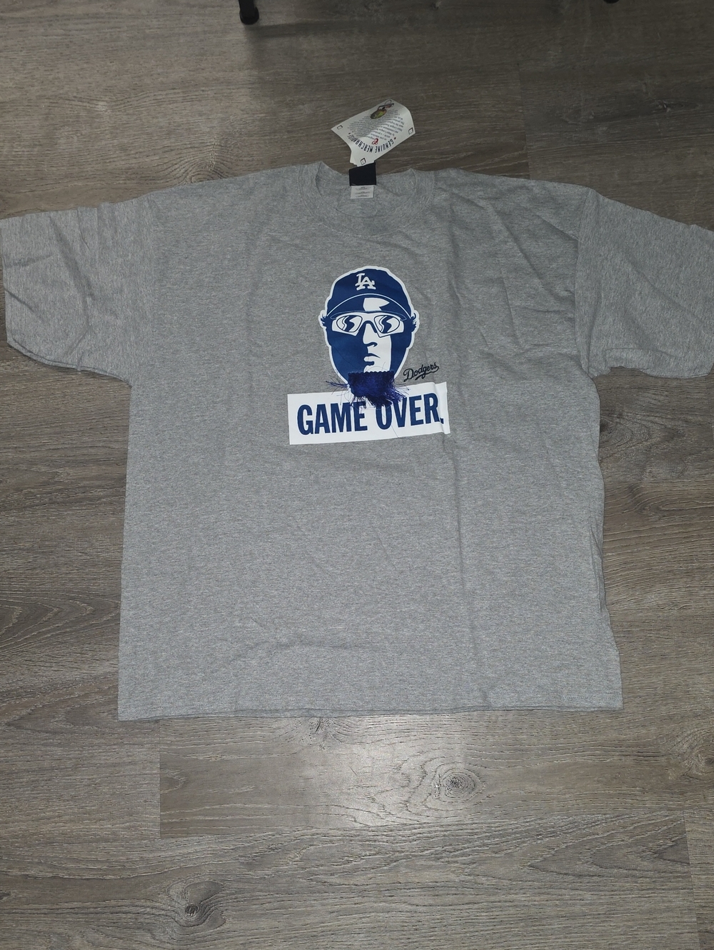 Los Angeles Dodgers Gray 'Game Over' Short-Sleeve Graphic Tee